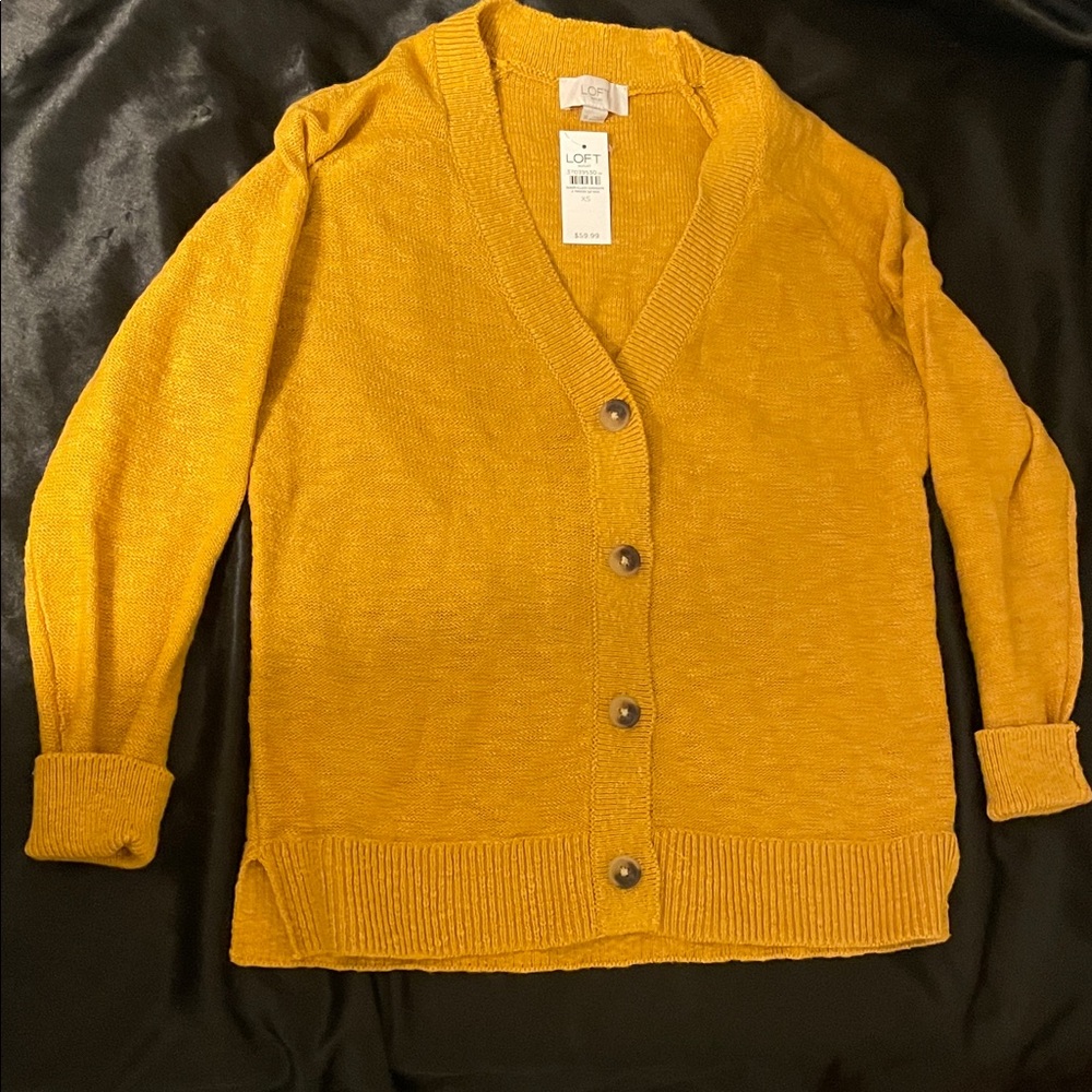 LOFT Golden Yellow Women's Cardigan Sweater